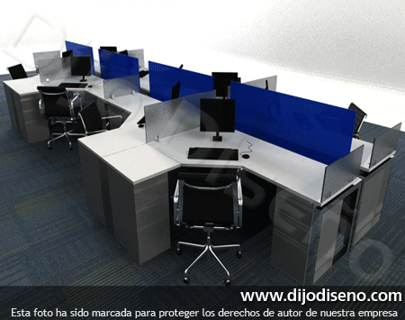 Escritorios multiples de trabajo en equipo para oficina abierta diseño de oficinas, adecuación